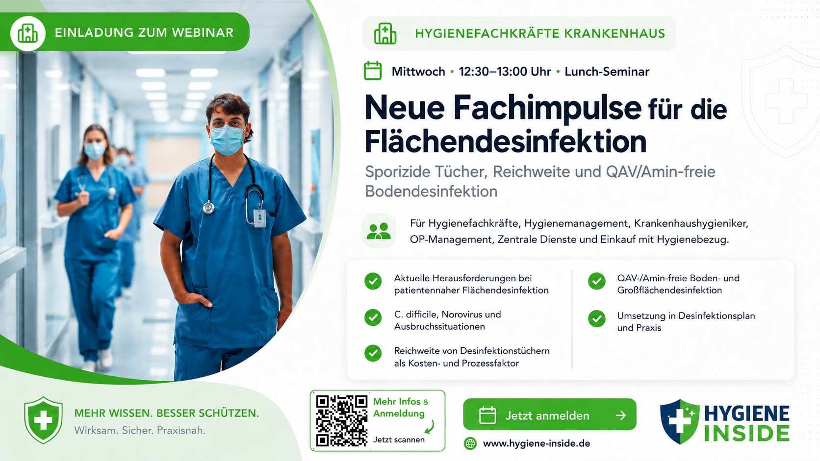 Einladung Hygienefachkräfte Krankenhaus – Neue Fachimpulse für die Flächendesinfektion